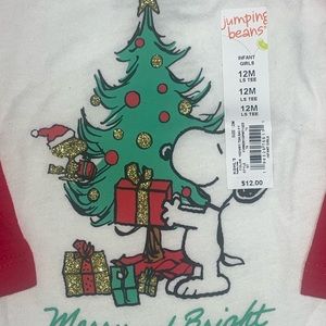 Jumping Beans Snoopy Christmas Size 12 months Long Sleeve tshirt